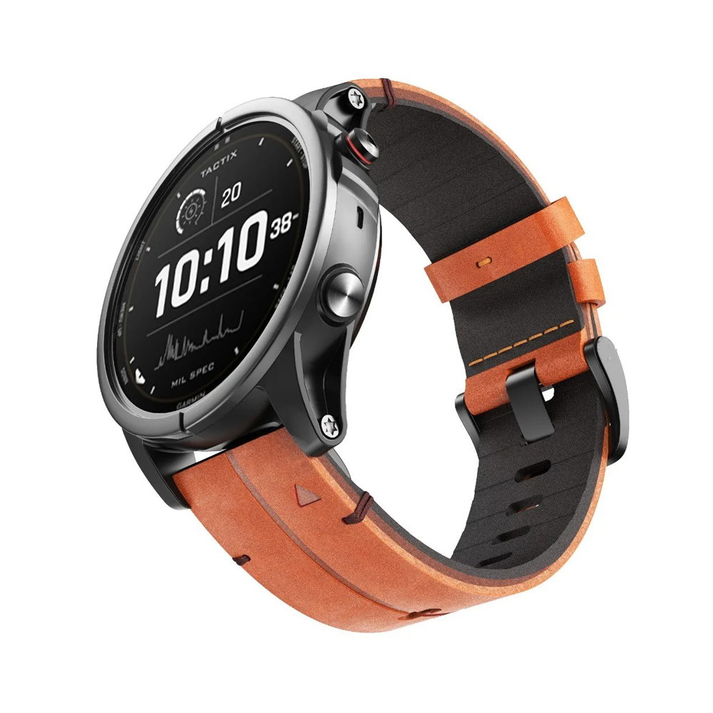 Pulseira Quick-Fit | 22mm (couro genuíno & titânio) - 2 cores
